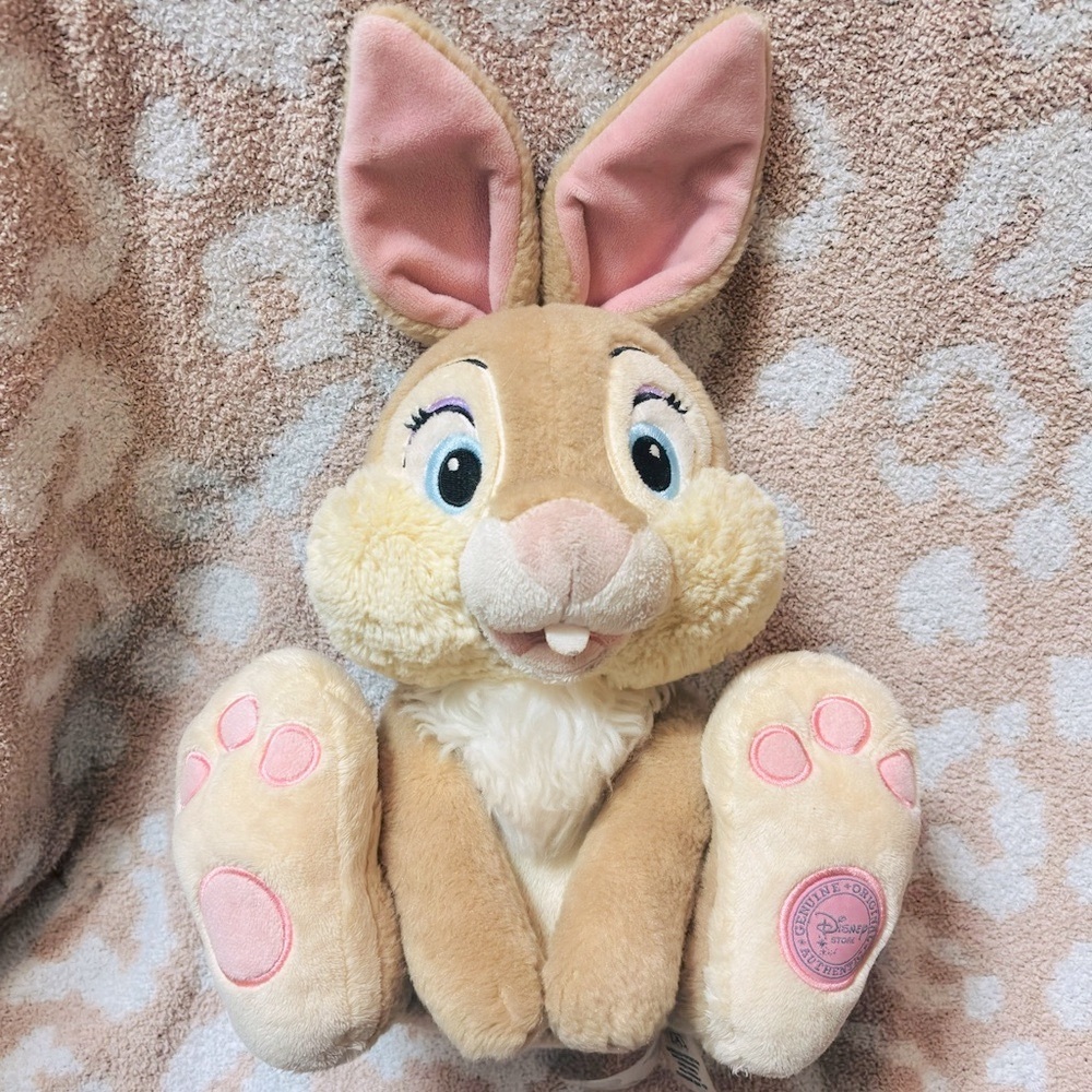 Disney Thumper Vintage Plush Stuffed Animal - Brown and Pink - Picture 1 of 7